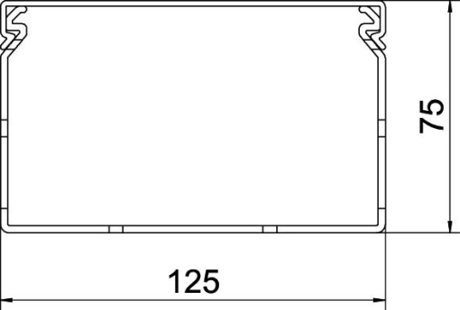 Calha de cablagem livre de halogéneo 75x125x2000 Policarbonatoacrilonitrila-butadieno-estireno cinzento claro RAL 7035