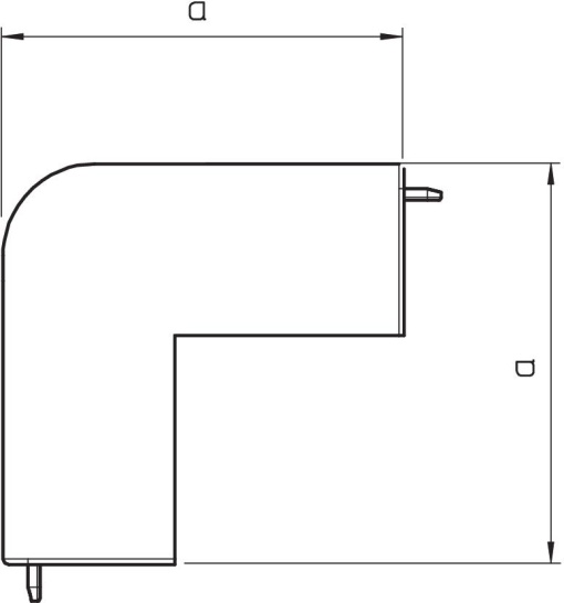 Ângulo externo 60x130mm Policloreto de vinilo cinzento claro RAL 7035