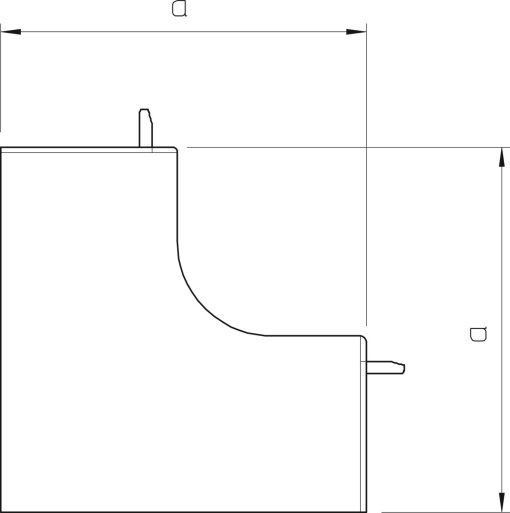 Ângulo interno 20x20mm Policloreto de vinilo branco puro RAL 9010