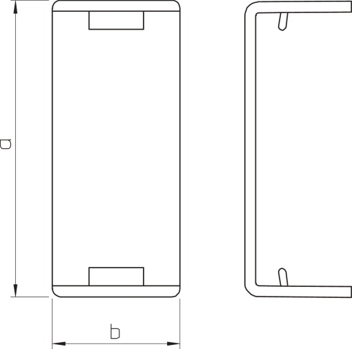 Tapa juntas para WDK 40090 42x93x18mm Policloreto de vinilo branco puro RAL 9010