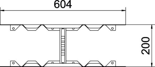 União multifuncional para caminhos de cabos escada 60x200 Aço galvanizado pelo método Sendzimir