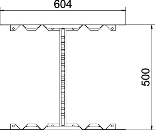 União multifuncional para caminhos de cabos escada 60x500 Aço galvanizado pelo método Sendzimir