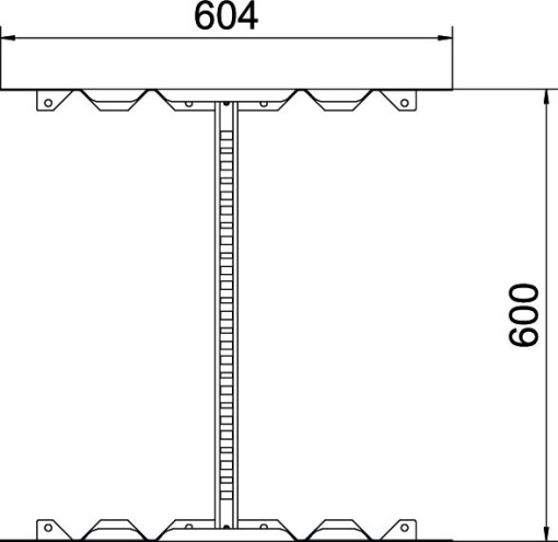 União multifuncional para caminhos de cabos escada 60x600 Aço galvanizado pelo método Sendzimir