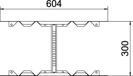 União multifuncional para caminhos de cabos escada 60x300 Aço galvanizado por imersão a quente após maquinação