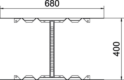 União multifuncional para caminhos de cabos escada 110x400 Aço galvanizado pelo método Sendzimir