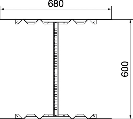 União multifuncional para caminhos de cabos escada 110x600 Aço galvanizado pelo método Sendzimir