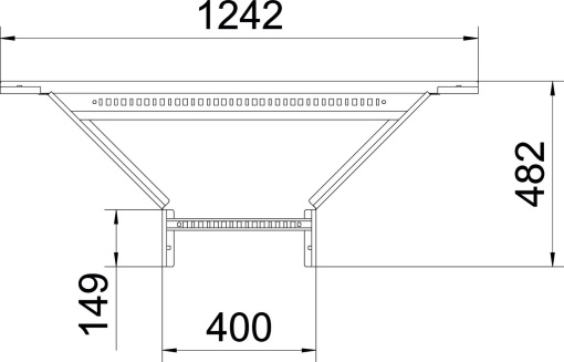 Derivação simples para caminhos de cabos escada 60x400 Aço galvanizado por imersão a quente após maquinação