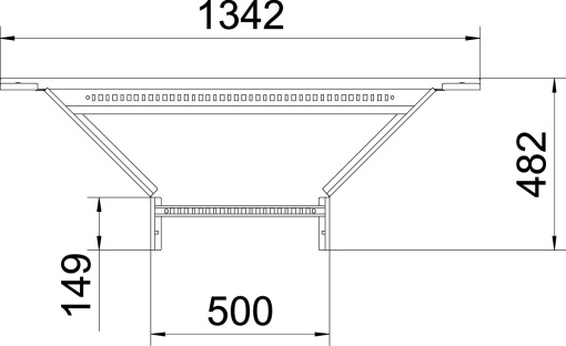 Derivação simples para caminhos de cabos escada 60x500 Aço galvanizado por imersão a quente após maquinação