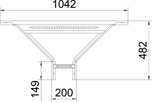 Derivação simples para caminhos de cabos escada 110x200 Aço galvanizado pelo método Sendzimir