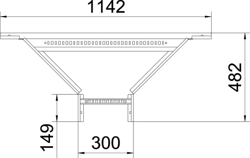 Derivação simples para caminhos de cabos escada 110x300 Aço galvanizado pelo método Sendzimir