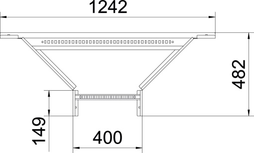 Derivação simples para caminhos de cabos escada 110x400 Aço galvanizado pelo método Sendzimir
