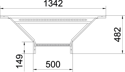 Derivação simples para caminhos de cabos escada 110x500 Aço galvanizado pelo método Sendzimir