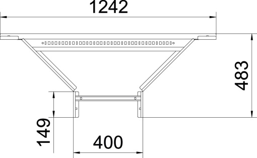 Derivação simples para caminhos de cabos escada 110x400 Aço galvanizado por imersão a quente após maquinação