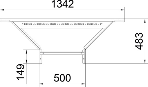 Derivação simples para caminhos de cabos escada 110x500 Aço galvanizado por imersão a quente após maquinação