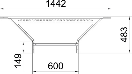 Derivação simples para caminhos de cabos escada 110x600 Aço galvanizado por imersão a quente após maquinação
