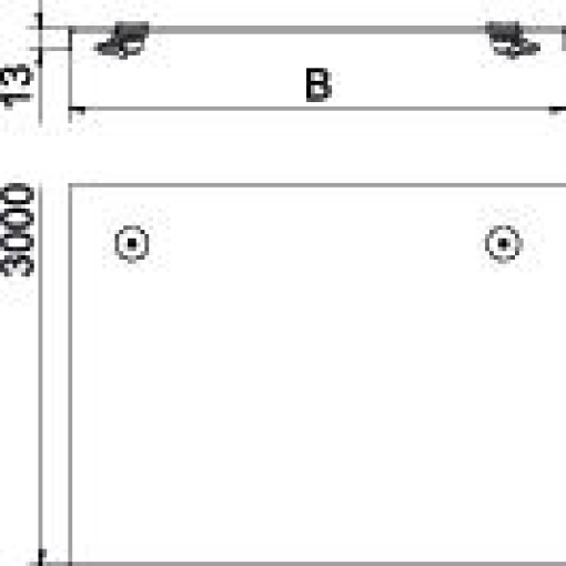 Tampa com ferrolho Sistema grandes vãos 110 e 160 200x3000 Aço inoxidável, livre de ferrugem A2 1.4301 brilhante, pós-tratamento