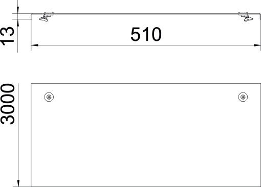 Tampa com ferrolho Sistema grandes vãos 110 e 160 500x3000 Aço Galvanização continuazincoalumínio, Double Dip zinco