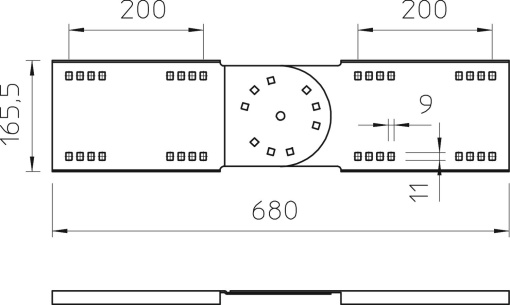 União articulada para sistema grandes vãos 160 160x680 Aço galvanizado pelo método Sendzimir