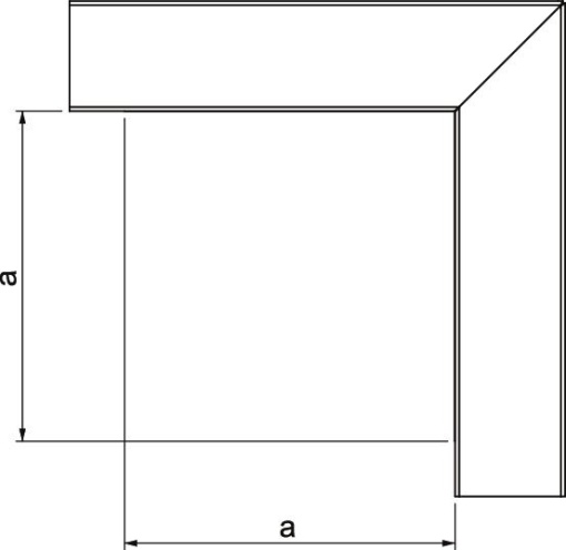 Ângulo plano com tampa 40x40mm Aço galvanizado pelo método Sendzimir zinco