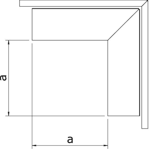 Ângulo externo com tampa 60x60mm Aço galvanizado pelo método Sendzimir