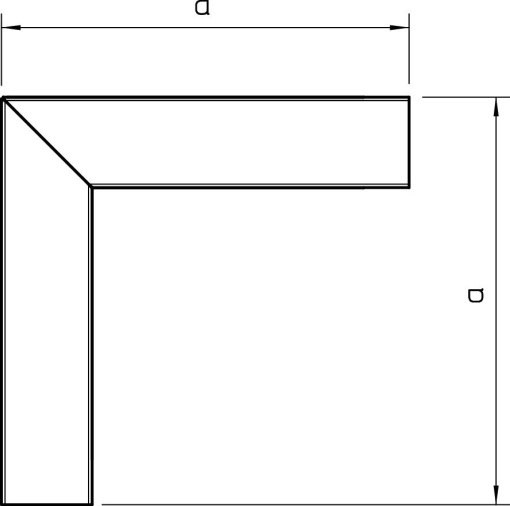 Ângulo plano com tampa 60x200mm Aço com galvanização contínua  com revestimento de plástico branco puro RAL 9010