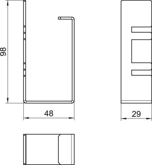 Grampo para calha Manutenção de funções 98x48x29mm Aço galvanizado pelo método Sendzimir