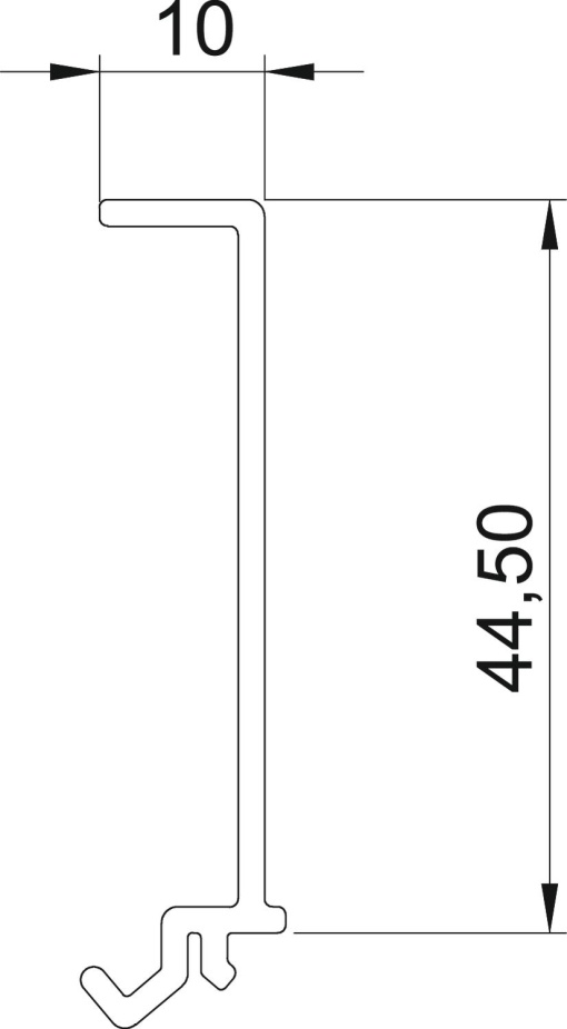 Separador para GK 70x2000mm Policloreto de vinilo cinzento claro RAL 7035