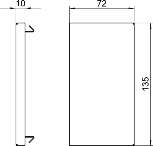 Topo 70x130x10 Aço branco puro RAL 9010