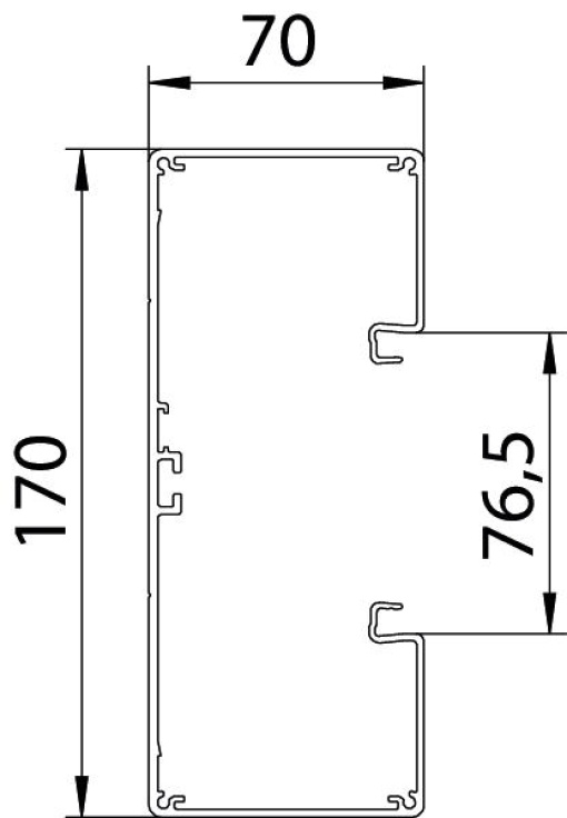 Calha técnica simétrica 70x170x2000 Alumínio branco puro RAL 9010