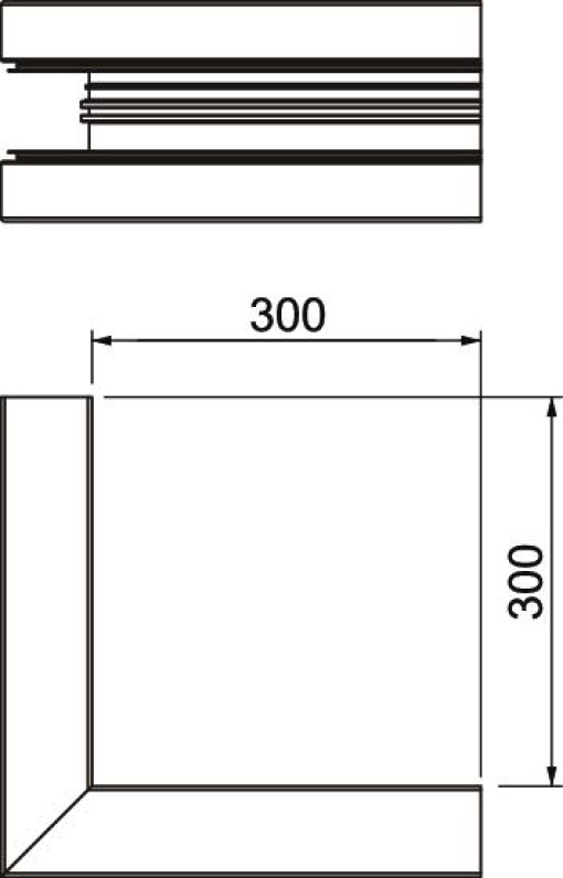Ângulo externo simétrico 70x170x300 Alumínio branco puro RAL 9010