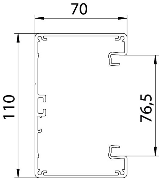 Calha técnica simétrica 70x110x2000 Alumínio anodizado