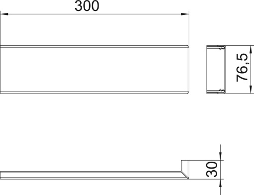 Tampa para ângulo externo 12x76,5x300 Alumínio branco puro RAL 9010