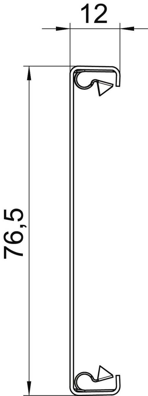 Tampa 12x76,5x2000 Aço cinzento claro RAL 7035