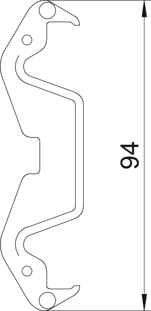 Grampo para calha para sistema tampa de 80 94x25x12 Policarbonatoacrilonitrila-butadieno-estireno cinzento claro RAL 7035