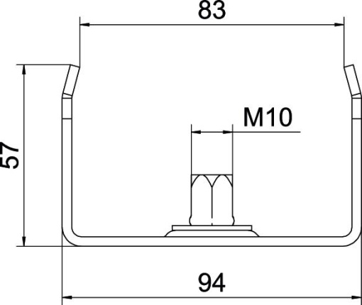 Suspensão central para caminho de cabos em chapa B100mm Aço galvanizado por imersão a quente após maquinação