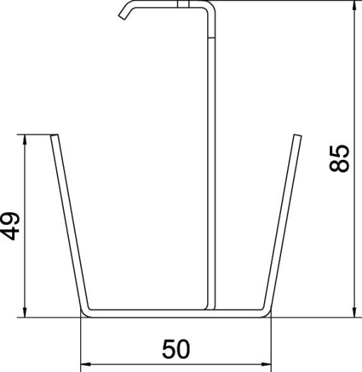 Suspensão central para esteira de luminárias 50x70x85 Aço galvanizado pelo método Sendzimir