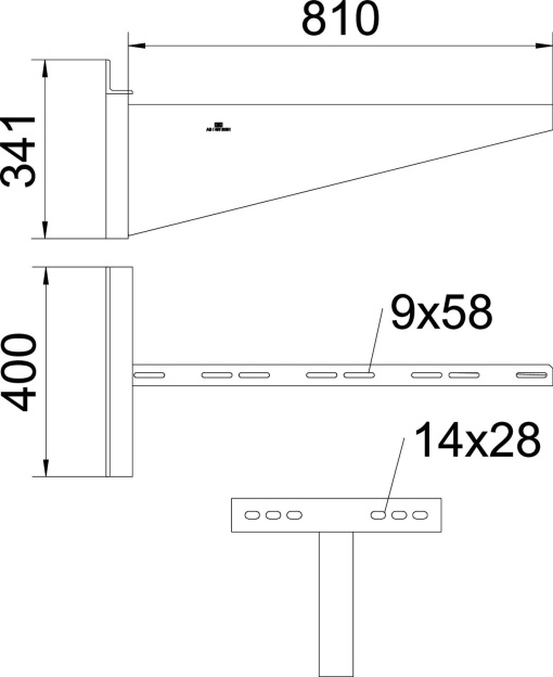 Consola mural modelo para grandes cargas B810mm Aço galvanizado por imersão a quente após maquinação