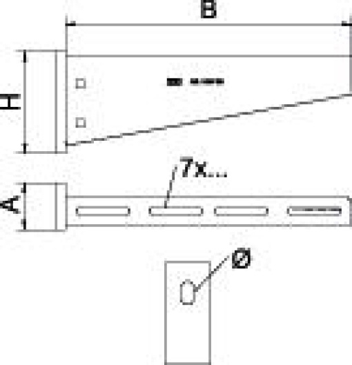 Consola mural com cabeça soldada B210mm Aço inoxidável A4 1.4571 brilhante, pós-tratamento