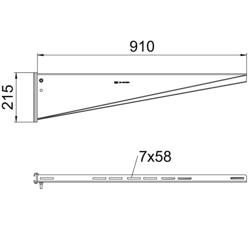 Consola de garra para perfil IS 8 B910mm Aço galvanizado por imersão a quente após maquinação