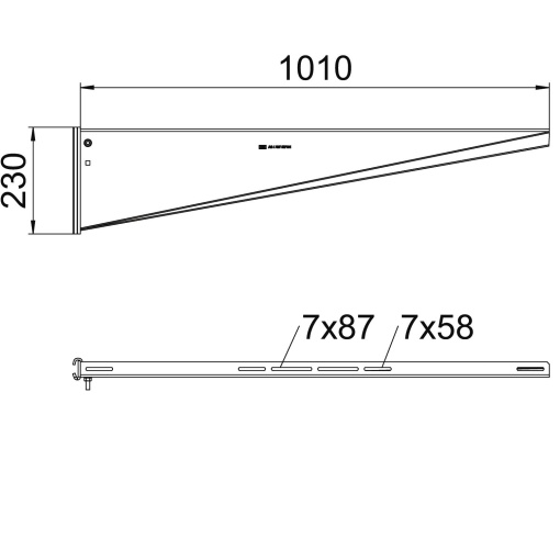 Consola de garra para perfil IS 8 B1010mm Aço galvanizado por imersão a quente após maquinação