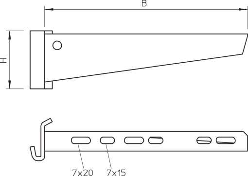 Consola de garra para perfil IS 8 B110mm Aço galvanizado por imersão a quente após maquinação
