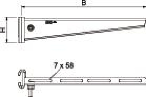 Consola de garra para perfil IS 8 B310mm Aço galvanizado por imersão a quente após maquinação