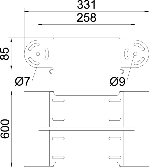 Elemento do ângulo regulável vertical 85x600 Aço galvanizado pelo método Sendzimir