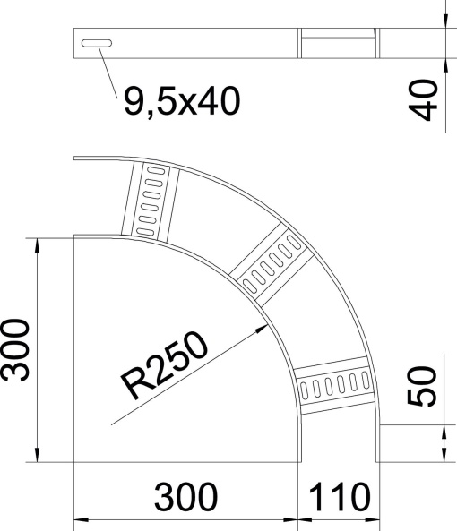 Ângulo 90 com degrau trapézio B110mm Aço galvanizado por imersão a quente após maquinação