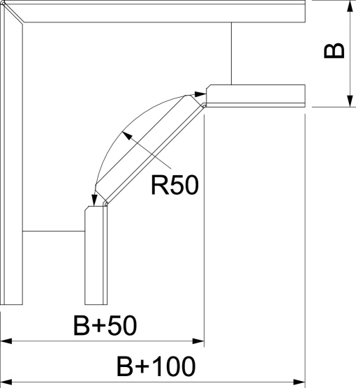 Ângulo 90 horizontal 60x50 Aço galvanizado pelo método Sendzimir