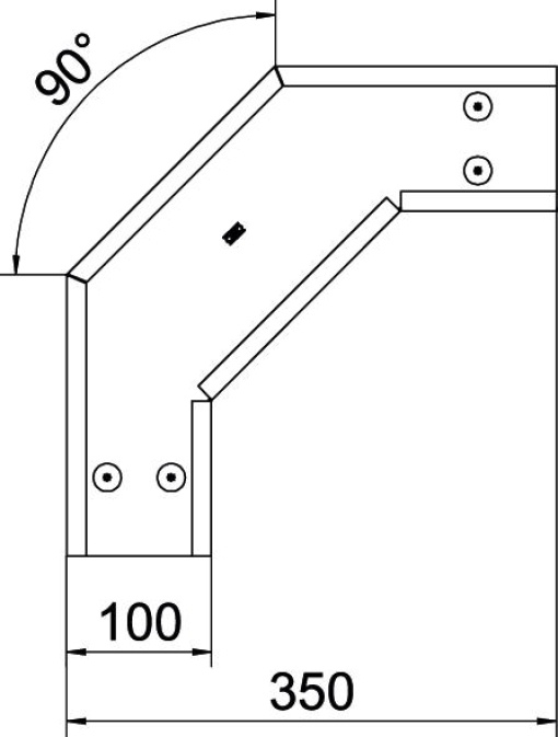 Tampa para ângulo de 90º quadrada, para RB 90 100 B100mm Aço inoxidável A4 1.4571 brilhante, pós-tratamento