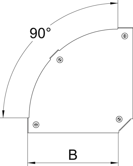 Tampa para ângulo de 90º para ângulo RBM 90 300 B300mm Aço Galvanização continuazincoalumínio, Double Dip
