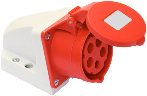 Wall-mounted industrial sockets 3P+N+E, 16A, 400V, IP44
