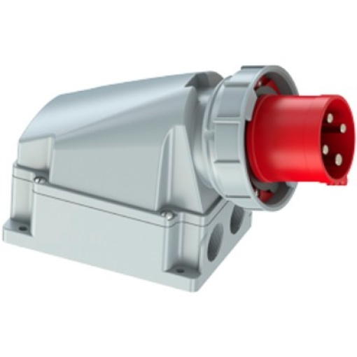 Wall-mounted industrial sockets, 3P+E, 63 A, 400 V, IP67.