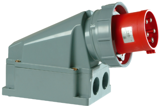 Wall-mounted industrial sockets, 3P+N+E, 125 A, 400 V, IP67.